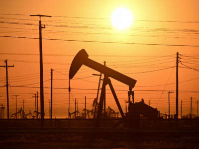 Active pumpjacks increase pressure to draw oil toward the surface at the South Belridge Oil Field on February 26, 2022, in unincorporated Kern County, California.