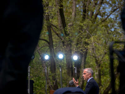 Canadian Prime Minister Mark Carney delivers a press conference at Rideau Hall after his cabinet's swearing-in ceremony on May 13, 2025, in Ottawa, Canada.