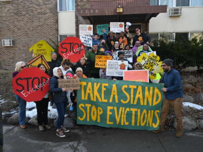 Tenant leaders in South Minneapolis take action in March 2025 to demand better housing conditions from their landlord.
