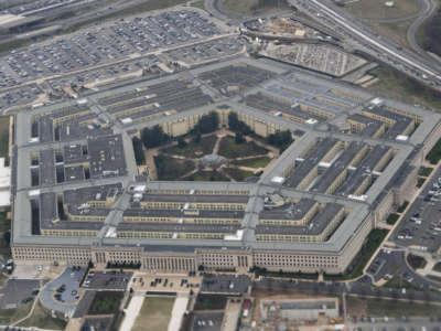 The Pentagon, as seen from an airplane over Washington, D.C., on February 19, 2020.