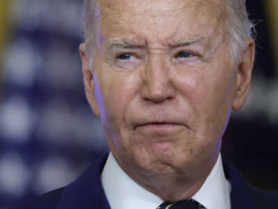 U.S. President Joe Biden delivers remarks on an executive order limiting asylum in the East Room of the White House on June 4, 2024, in Washington, D.C.