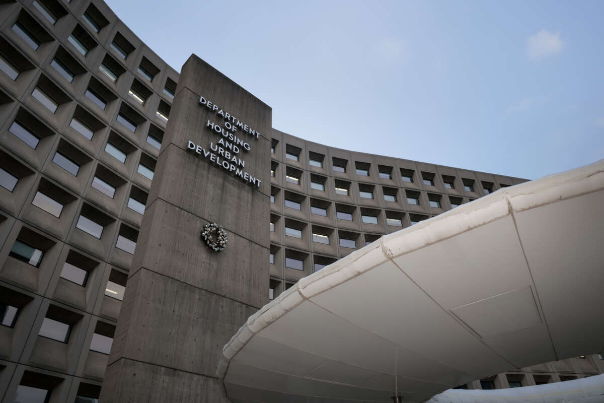 A general view of the Robert C. Weaver Building, serving as the Department of Housing and Urban Development, on December 12, 2025, in Washington, D.C.