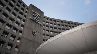 A general view of the Robert C. Weaver Building, serving as the Department of Housing and Urban Development, on December 12, 2025, in Washington, D.C.