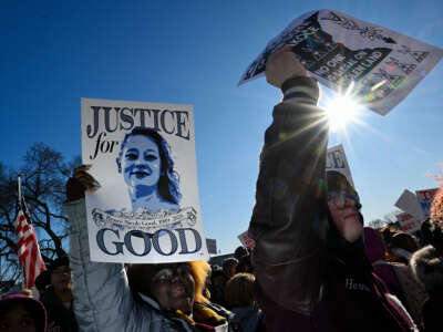 High school students protest the fatal shooting of Renée Good and federal agents on January 14, 2026, in St Paul, Minnesota.