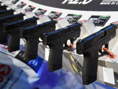 Guns on display at trade show