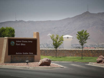 An entrance to Fort Bliss in Fort Bliss, Texas, on June 25, 2018.
