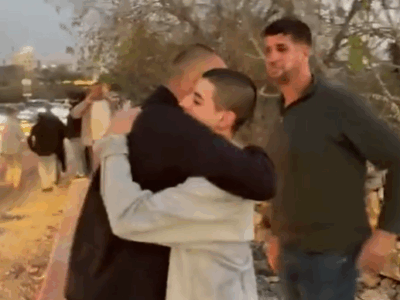 Mohammed Ibrahim, a 16-year-old U.S. citizen, hugged his family in the West Bank, Palestine, on November 27, 2025, after Israel detained him for 9 months without trial.